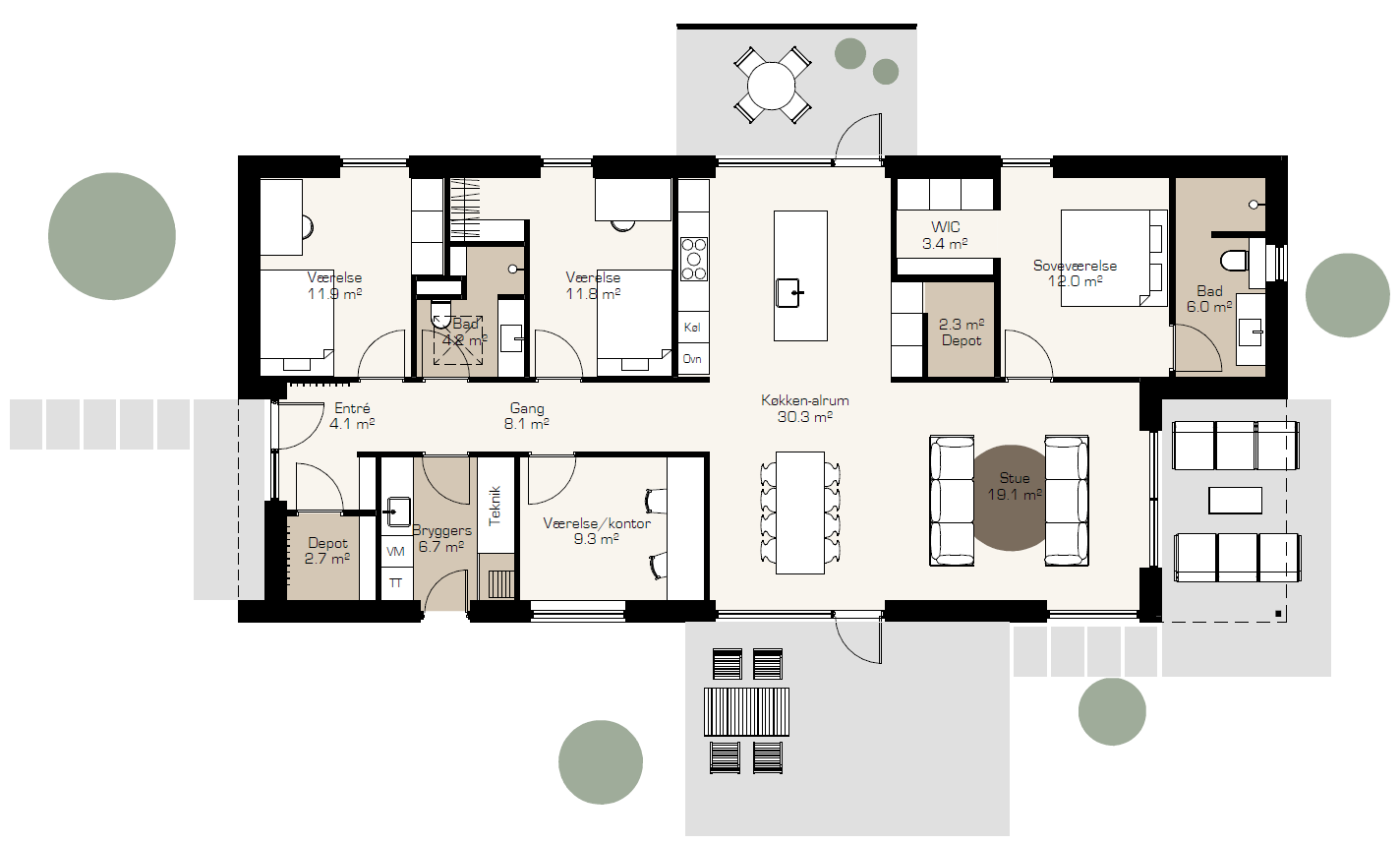 Villa Enkel 160 m2