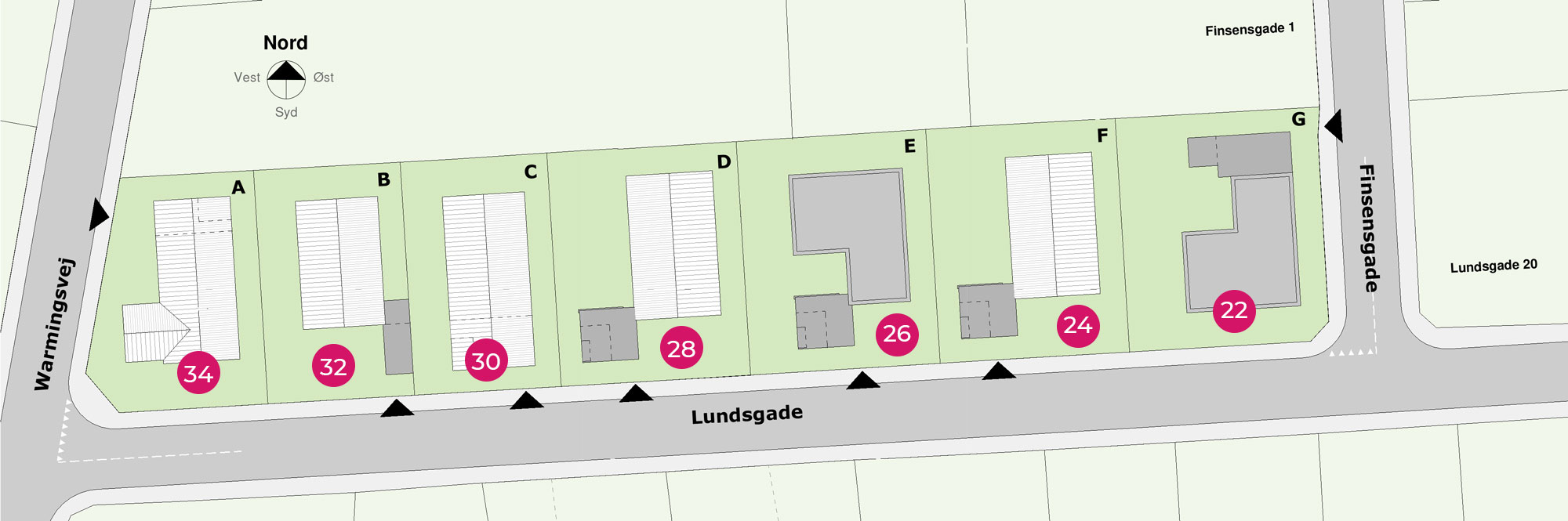 Beliggenhedsplan Lundsgade Juni 2024