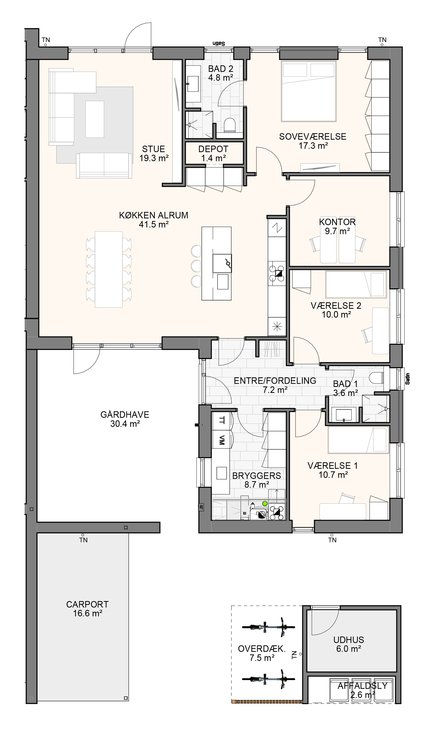 Gårdhavehus B 160 m2