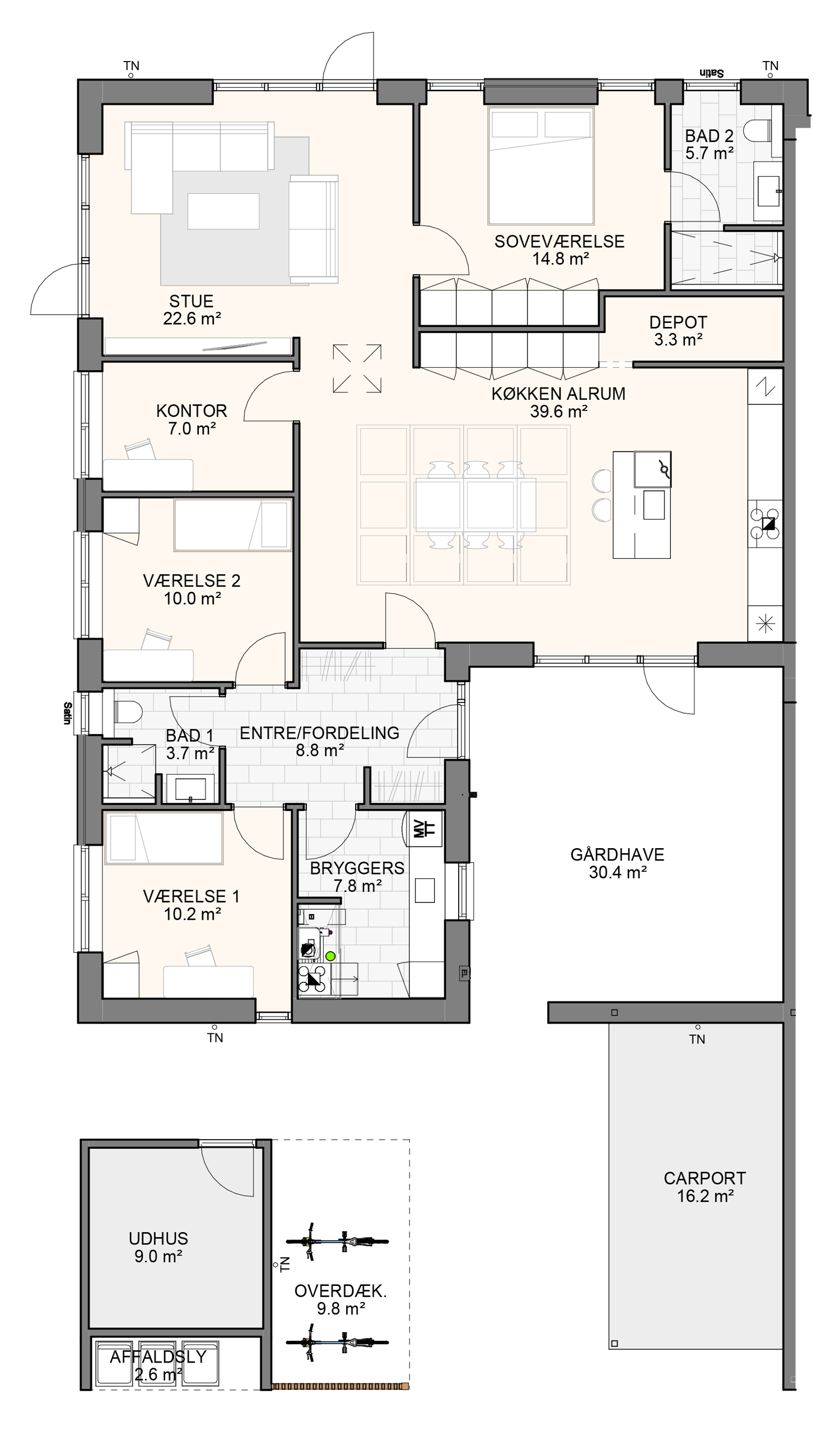 Gårdhavehus C 160 m2
