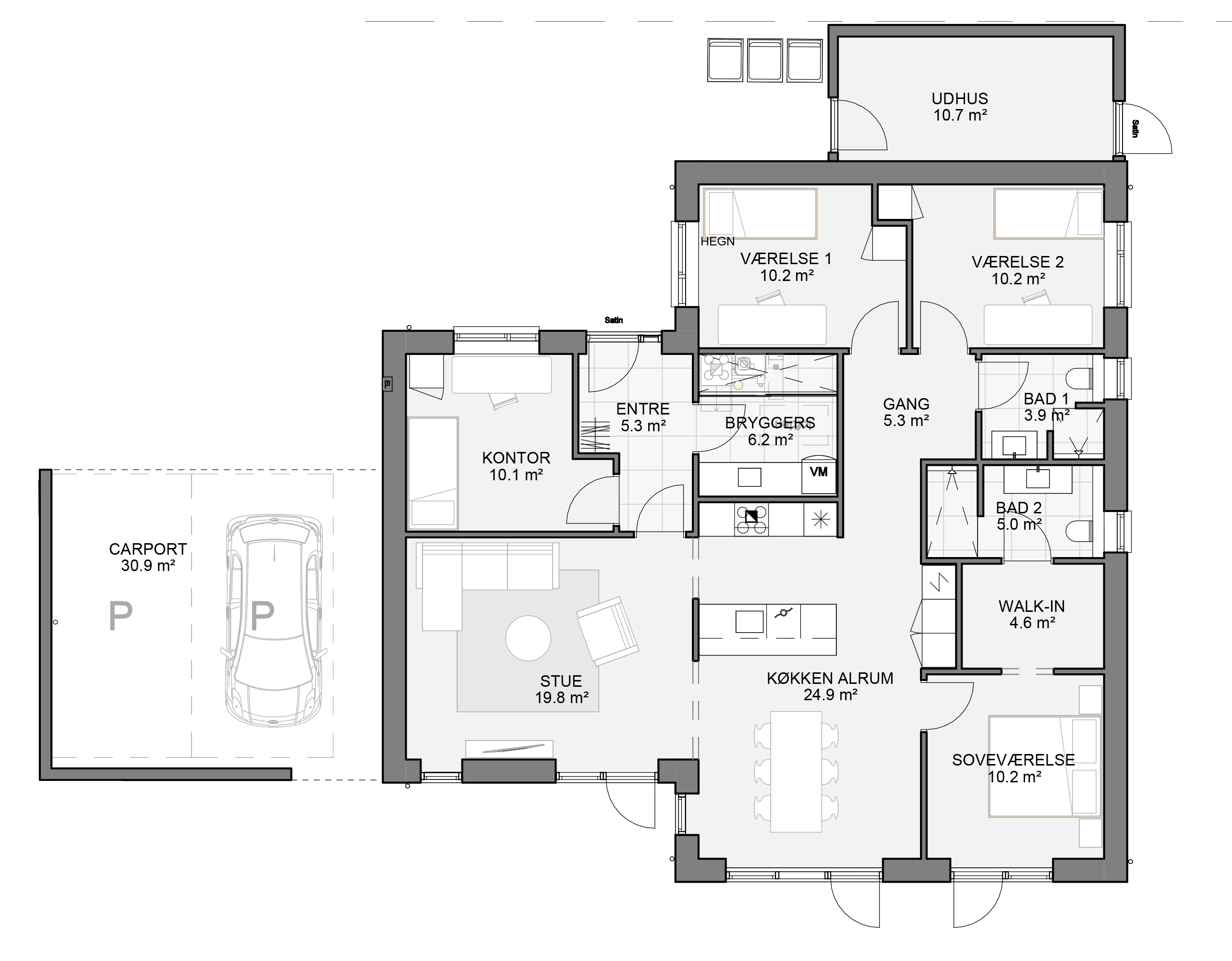 Plantegning Groendalsvej 9B