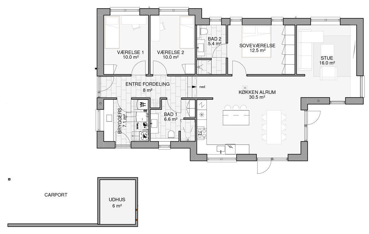 Basisplan 130 M2 Naerheden